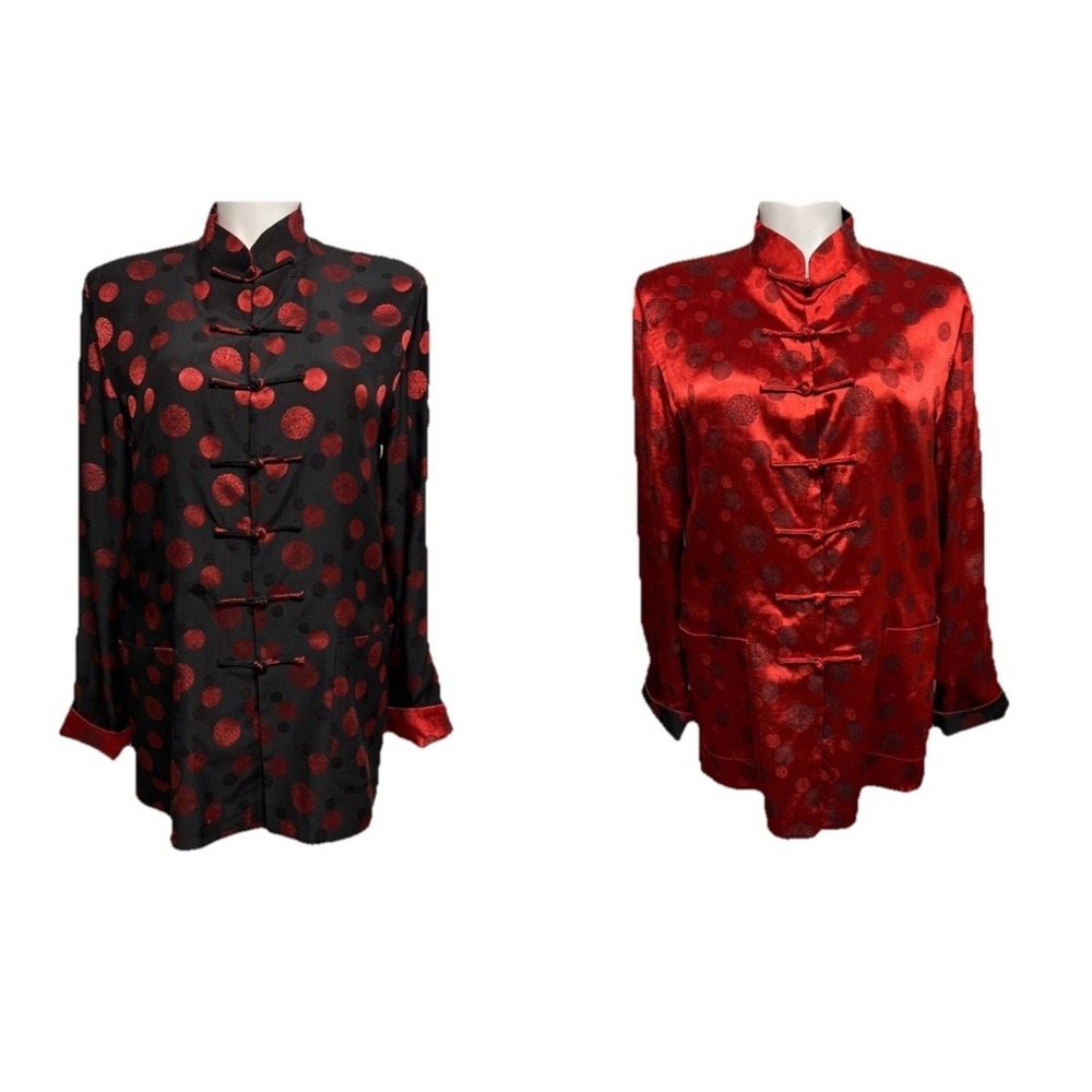 Men's Vintage Silk Chinese Tang Medium Reversible Shirt Coat Suit Jackets Glam
